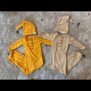 Fawn and Foster Newborn Gowns with Hats (size 0-3)